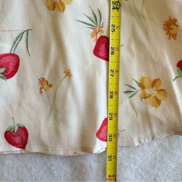 Privacy Please Dixie Mini Dress Strawberry Floral Print Plunge Neck Size S - Picture 7 of 9